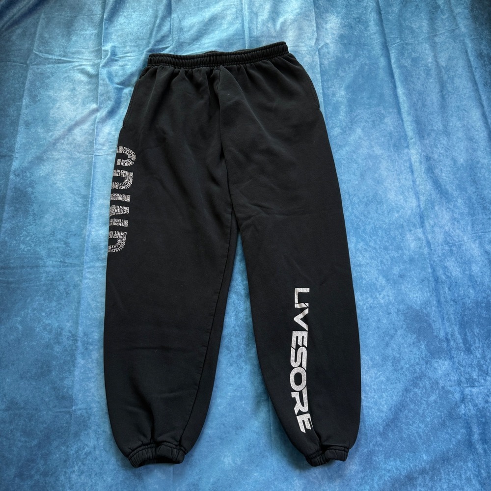 LiveSore Mens Graphic Sweatpants Black Motivational Joggers Fleece Gym Pants